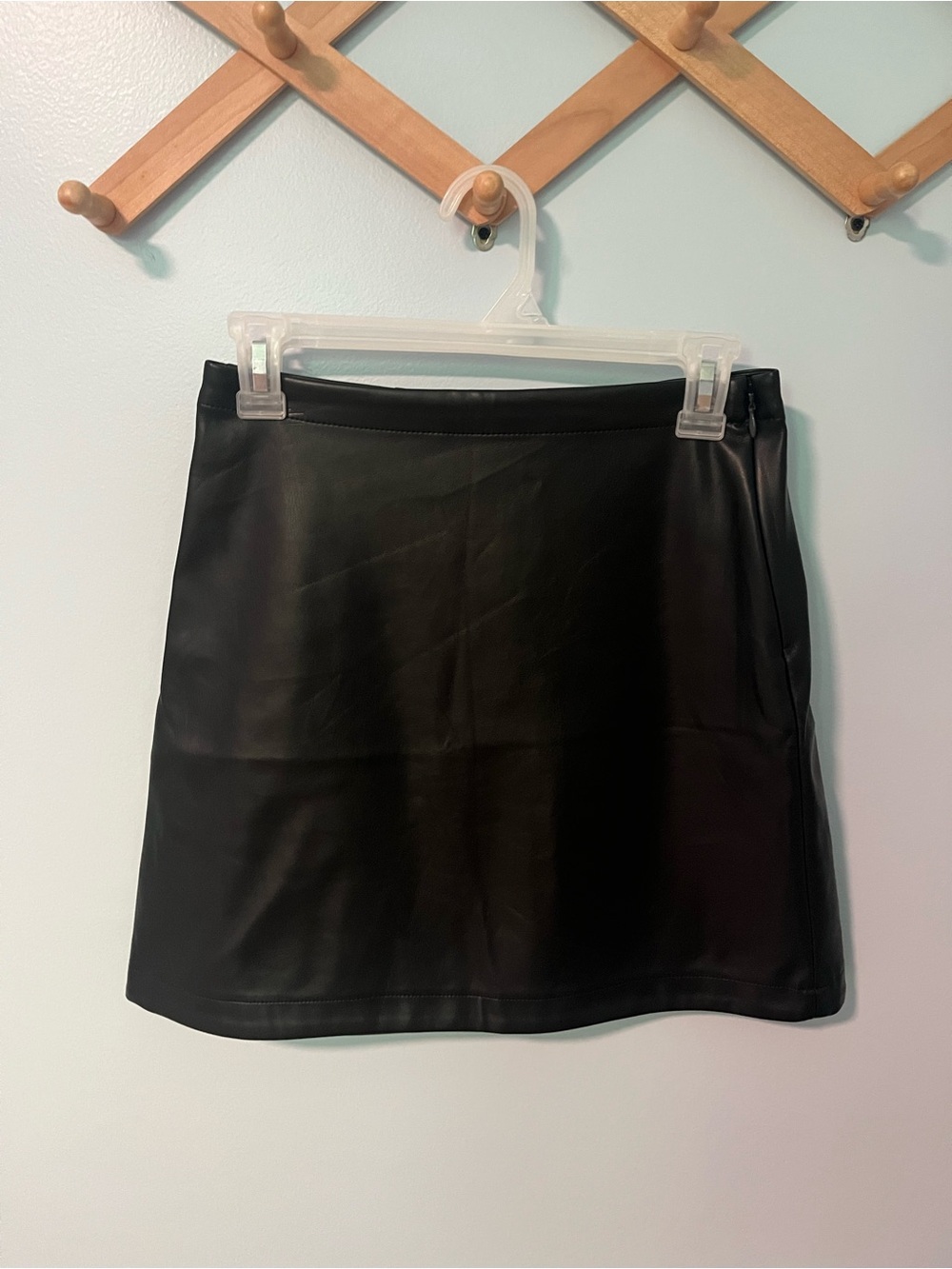 Gap Black Faux Leather Mini Skirt